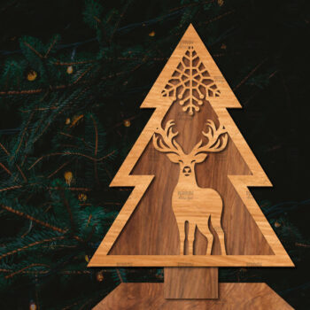 Intra απο ξύλο plywood 3mm-4mm πάχος - Στάση κοπής χριστουγεννιάτικου δέντρου με λέιζερ  Δίασταση 20x20 cm INTRAFABR-107422379 - Image 1