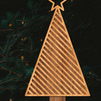 Intra απο ξύλο plywood 3mm-4mm πάχος - Στάση κοπής χριστουγεννιάτικου δέντρου με λέιζερ  Δίασταση 20x20 cm INTRAFABR-107492462 - Image 1