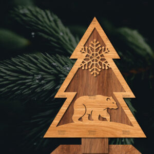 Intra απο ξύλο plywood 3mm-4mm πάχος - Στάση κοπής χριστουγεννιάτικου δέντρου με λέιζερ  Δίασταση 20x20 cm INTRAFABR-107422051