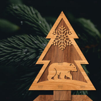 Intra απο ξύλο plywood 3mm-4mm πάχος - Στάση κοπής χριστουγεννιάτικου δέντρου με λέιζερ  Δίασταση 20x20 cm INTRAFABR-107422051 - Image 1