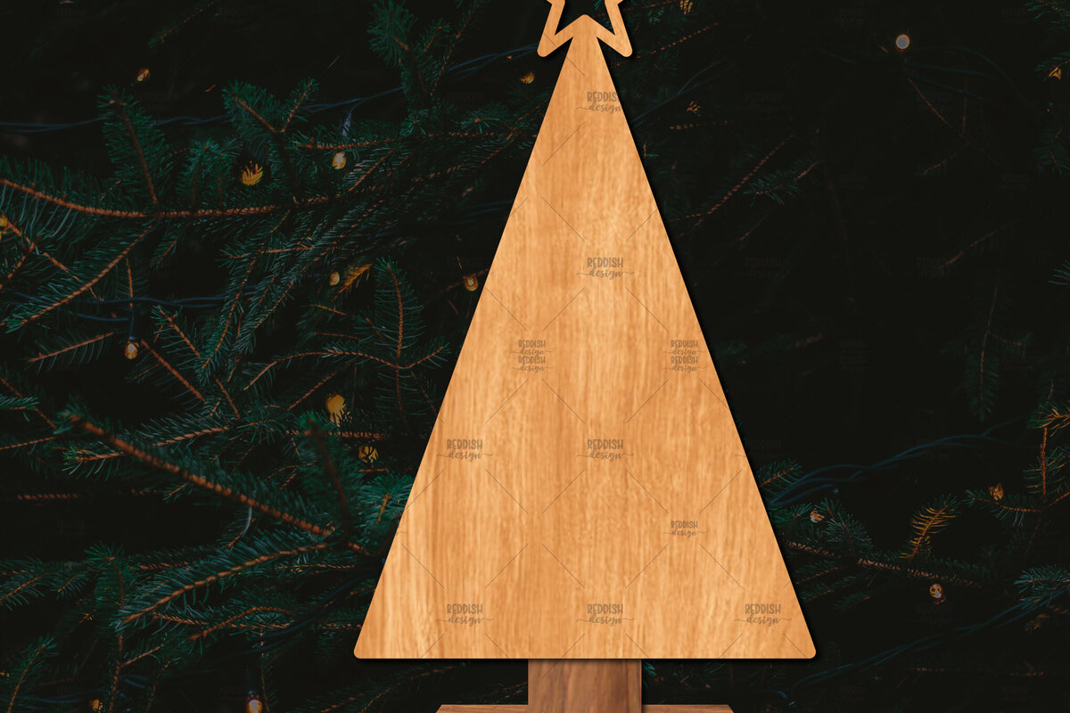 Intra απο ξύλο plywood 3mm-4mm πάχος - Στάση κοπής χριστουγεννιάτικου δέντρου με λέιζερ  Δίασταση 20x20 cm INTRAFABR-107492684