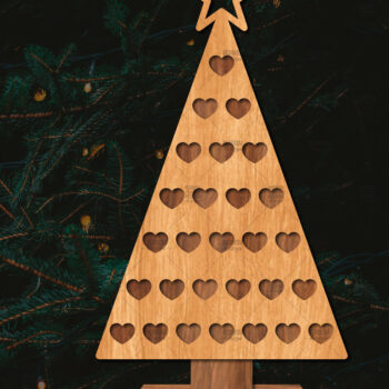 Intra απο ξύλο plywood 3mm-4mm πάχος - Στάση κοπής χριστουγεννιάτικου δέντρου με λέιζερ  Δίασταση 20x20 cm INTRAFABR-107492697 - Image 1