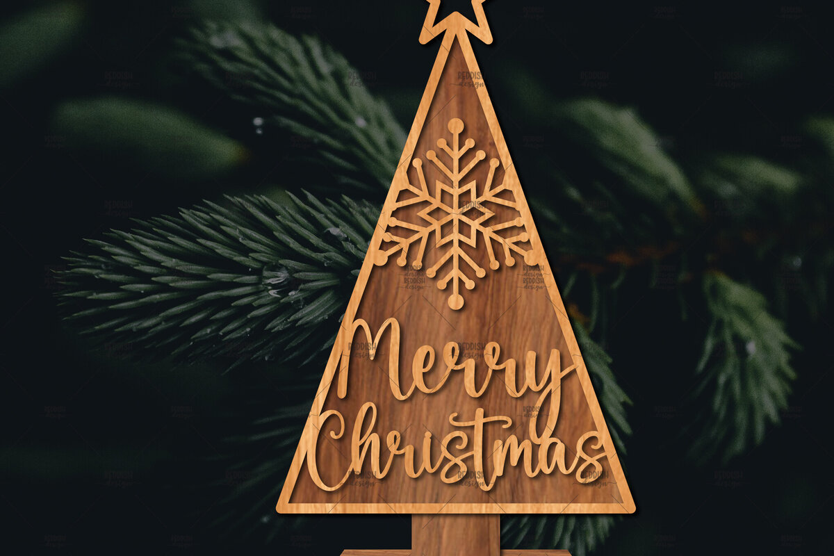 Intra απο ξύλο plywood 3mm-4mm πάχος - Στάση κοπής χριστουγεννιάτικου δέντρου με λέιζερ  Δίασταση 20x20 cm INTRAFABR-107492737