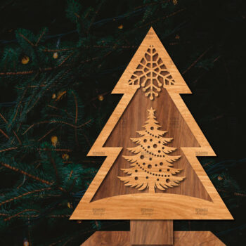 Intra απο ξύλο plywood 3mm-4mm πάχος - Στάση κοπής χριστουγεννιάτικου δέντρου με λέιζερ  Δίασταση 20x20 cm INTRAFABR-107422182 - Image 1