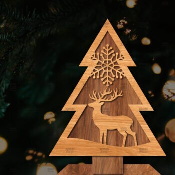 Intra απο ξύλο plywood 3mm-4mm πάχος - Στάση κοπής χριστουγεννιάτικου δέντρου με λέιζερ  Δίασταση 20x20 cm INTRAFABR-107422200 - Image 1