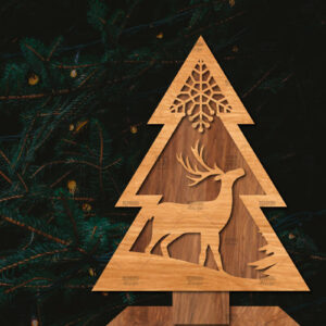 Intra απο ξύλο plywood 3mm-4mm πάχος - Στάση κοπής χριστουγεννιάτικου δέντρου με λέιζερ  Δίασταση 20x20 cm INTRAFABR-107422251