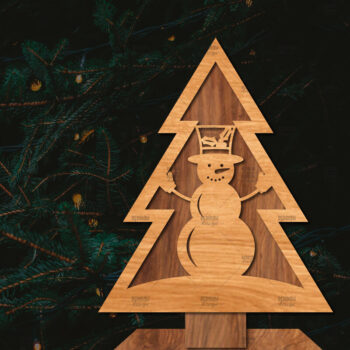 Intra απο ξύλο plywood 3mm-4mm πάχος - Στάση κοπής χριστουγεννιάτικου δέντρου με λέιζερ  Δίασταση 20x20 cm INTRAFABR-107422341 - Image 1