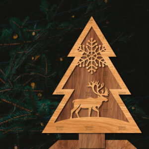 Intra απο ξύλο plywood 3mm-4mm πάχος - Στάση κοπής χριστουγεννιάτικου δέντρου με λέιζερ  Δίασταση 20x20 cm INTRAFABR-107422030