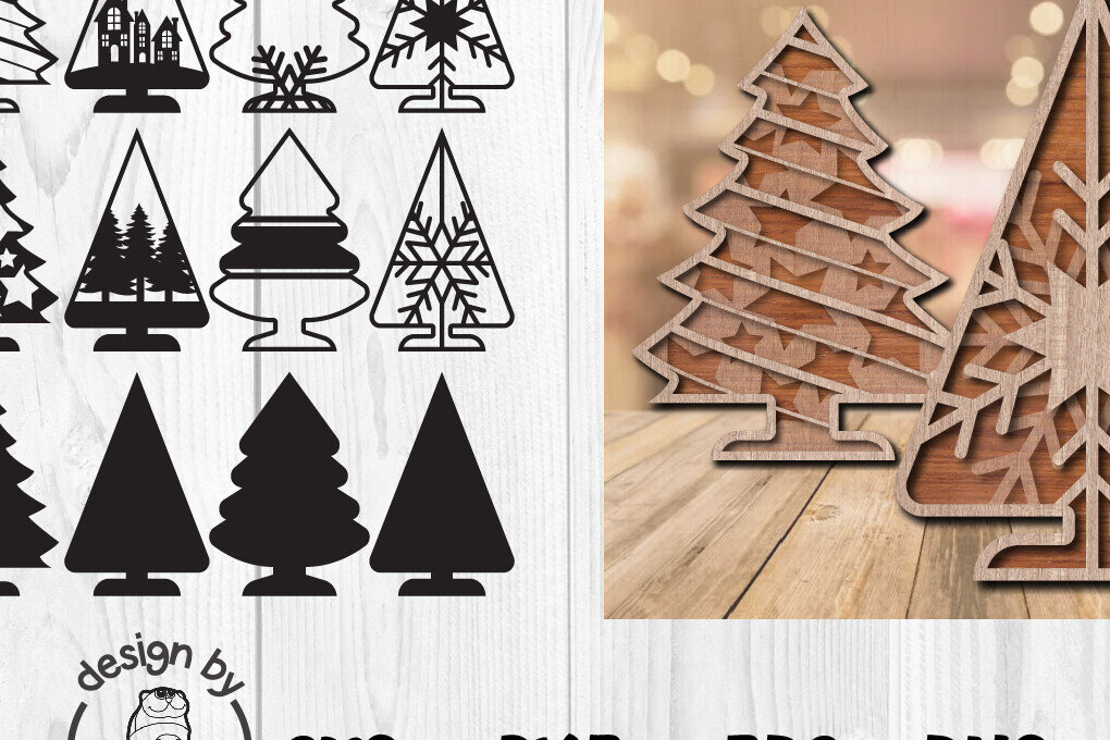 Intra απο ξύλο plywood 3mm-4mm πάχος - Χριστουγεννιάτικο Δέντρο Κοπή Laser  Δίασταση 20x20 cm INTRAFABR-104875669