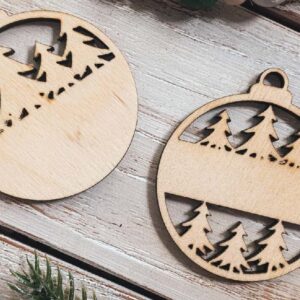 Intra απο ξύλο plywood 3mm-4mm πάχος -   με λέιζερ μονόγραμμα χριστουγεννιάτικου δέντρου Δίασταση 6x6 cm INTRAFABR-72166617