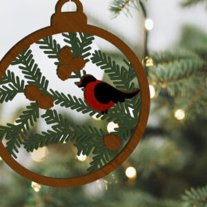 Intra απο ξύλο plywood 3mm-4mm πάχος - Στολίδι Χριστουγεννιάτικου Δέντρου, Διακόσμηση πουλιών Δίασταση 4x4 cm INTRAFABR-85556084