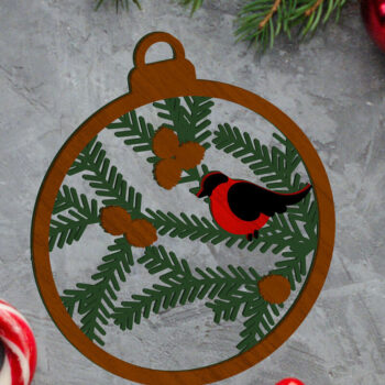 Intra απο ξύλο plywood 3mm-4mm πάχος - Στολίδι Χριστουγεννιάτικου Δέντρου, Διακόσμηση πουλιών Δίασταση 4x4 cm INTRAFABR-85556084 - Image 2