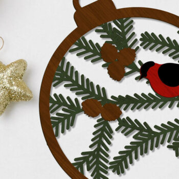 Intra απο ξύλο plywood 3mm-4mm πάχος - Στολίδι Χριστουγεννιάτικου Δέντρου, Διακόσμηση πουλιών Δίασταση 4x4 cm INTRAFABR-85556084 - Image 3