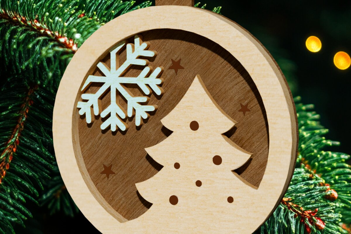 Intra απο ξύλο plywood 3mm-4mm πάχος - Πρότυπο αποκοπής στολίδι χριστουγεννιάτικου δέντρου Δίασταση 2x2 cm INTRAFABR-108350117