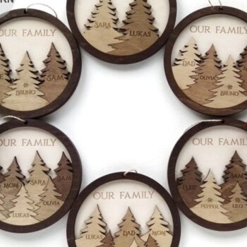 Intra απο ξύλο plywood 3mm-4mm πάχος - Στολίδι Χριστουγεννιάτικου Δέντρου για 2-7 Μέλη Δίασταση 6x6 cm INTRAFABR-34501634 - Image 1