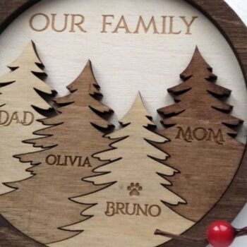 Intra απο ξύλο plywood 3mm-4mm πάχος - Στολίδι Χριστουγεννιάτικου Δέντρου για 2-7 Μέλη Δίασταση 6x6 cm INTRAFABR-34501634 - Image 4