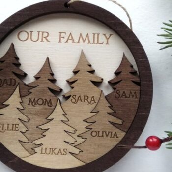 Intra απο ξύλο plywood 3mm-4mm πάχος - Στολίδι Χριστουγεννιάτικου Δέντρου για 2-7 Μέλη Δίασταση 6x6 cm INTRAFABR-34501634 - Image 6