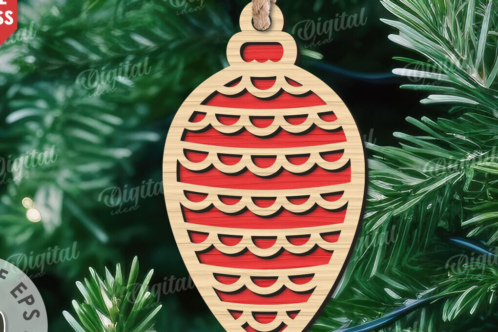 Intra απο ξύλο plywood 3mm-4mm πάχος - Κόψιμο με λέιζερ στολίδι Χριστουγεννιάτικου Δέντρου Δίασταση 6x6 cm INTRAFABR-108832449