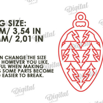 Intra απο ξύλο plywood 3mm-4mm πάχος - Κόψιμο με λέιζερ στολίδι Χριστουγεννιάτικου Δέντρου Δίασταση 6x6 cm INTRAFABR-108832449 - Image 2