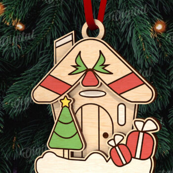 Intra απο ξύλο plywood 3mm-4mm πάχος - Κόψιμο με λέιζερ στολίδι Χριστουγεννιάτικου Δέντρου Δίασταση 6x6 cm INTRAFABR-110832667 - Image 1