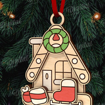 Intra απο ξύλο plywood 3mm-4mm πάχος - Κόψιμο με λέιζερ στολίδι Χριστουγεννιάτικου Δέντρου Δίασταση 6x6 cm INTRAFABR-110832942 - Image 1