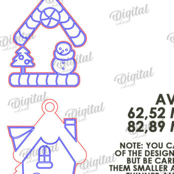 Intra απο ξύλο plywood 3mm-4mm πάχος - Κόψιμο με λέιζερ στολίδι Χριστουγεννιάτικου Δέντρου Δίασταση 6x6 cm INTRAFABR-110832942 - Image 2