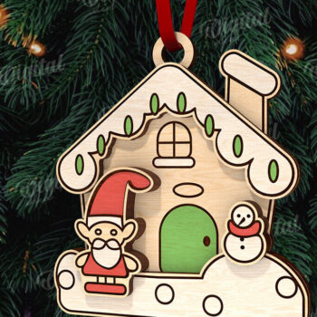 Intra απο ξύλο plywood 3mm-4mm πάχος - Κόψιμο με λέιζερ στολίδι Χριστουγεννιάτικου Δέντρου Δίασταση 6x6 cm INTRAFABR-110833435 - Image 1