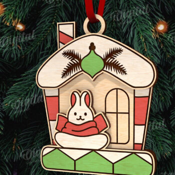 Intra απο ξύλο plywood 3mm-4mm πάχος - Κόψιμο με λέιζερ στολίδι Χριστουγεννιάτικου Δέντρου Δίασταση 6x6 cm INTRAFABR-110833775 - Image 1