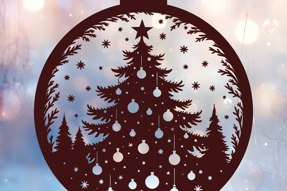 Intra απο ξύλο plywood 3mm-4mm πάχος - Στολίδι Χριστουγεννιάτικου Δέντρου Cut Laser 53 Δίασταση 6x6 cm INTRAFABR-116904470