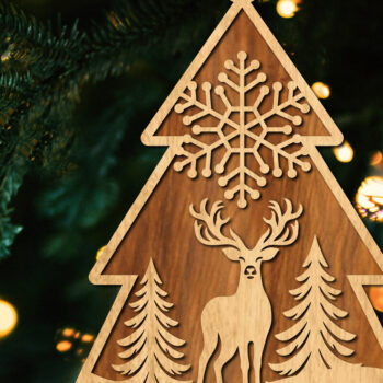 Intra απο ξύλο plywood 3mm-4mm πάχος - Κόψιμο με λέιζερ στολίδι Χριστουγεννιάτικου Δέντρου Δίασταση 6x6 cm INTRAFABR-105926285 - Image 1