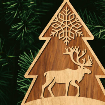 Intra απο ξύλο plywood 3mm-4mm πάχος - Κόψιμο με λέιζερ στολίδι Χριστουγεννιάτικου Δέντρου Δίασταση 6x6 cm INTRAFABR-105926302 - Image 1