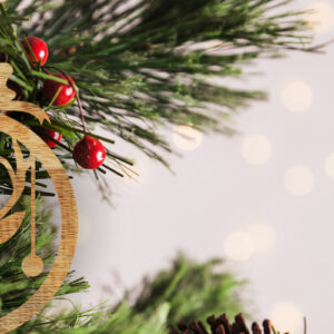 Intra απο ξύλο plywood 3mm-4mm πάχος - Σχέδιο κοπής με λέιζερ στολίδι Χριστουγεννιάτικου δέντρου Δίασταση 6x6 cm INTRAFABR-48801444