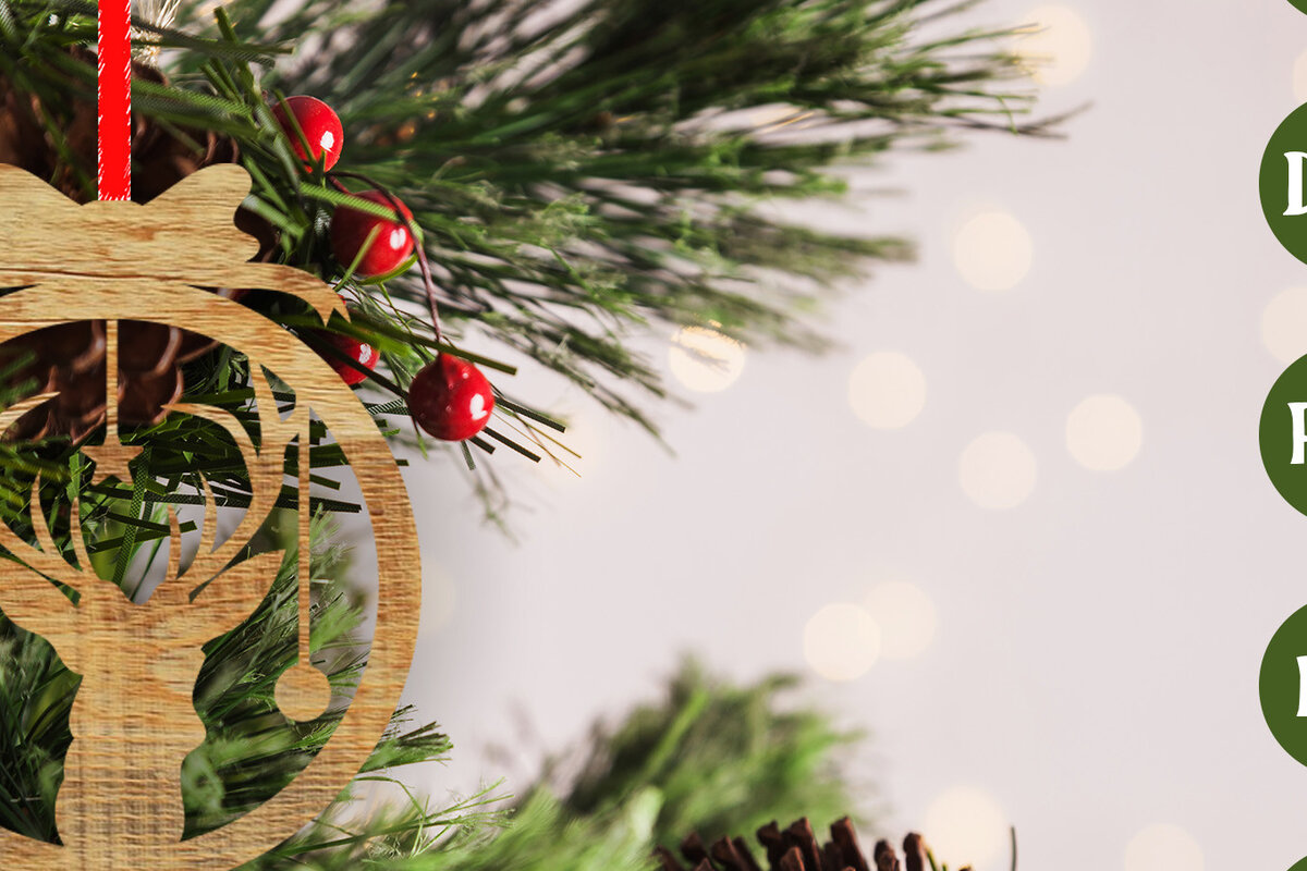 Intra απο ξύλο plywood 3mm-4mm πάχος - Σχέδιο κοπής με λέιζερ στολίδι Χριστουγεννιάτικου δέντρου Δίασταση 6x6 cm INTRAFABR-48801444