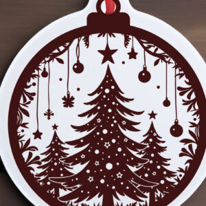 Intra απο ξύλο plywood 3mm-4mm πάχος - Σχέδιο κοπής με λέιζερ στολίδι Χριστουγεννιάτικου δέντρου Δίασταση 6x6 cm INTRAFABR-108227882