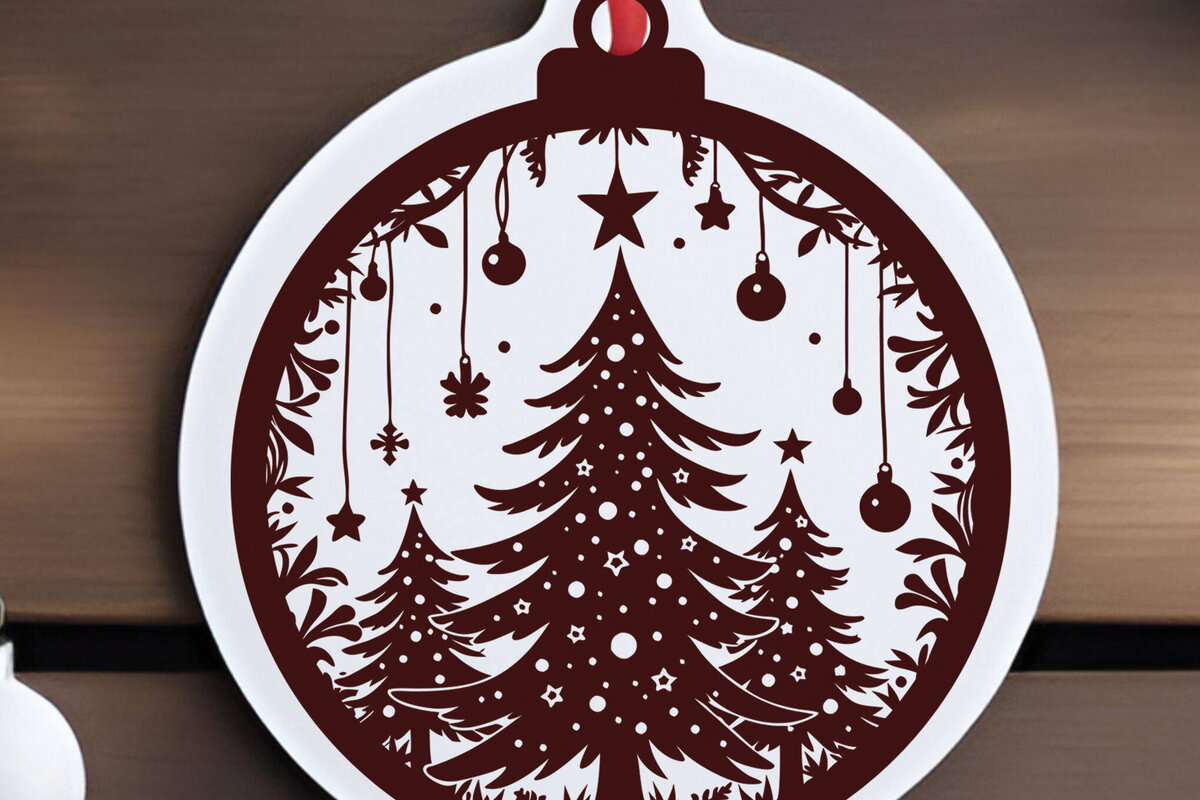 Intra απο ξύλο plywood 3mm-4mm πάχος - Σχέδιο κοπής με λέιζερ στολίδι Χριστουγεννιάτικου δέντρου Δίασταση 6x6 cm INTRAFABR-108227882