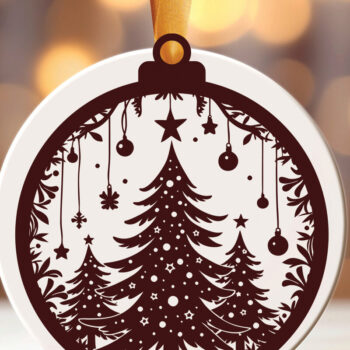 Intra απο ξύλο plywood 3mm-4mm πάχος - Σχέδιο κοπής με λέιζερ στολίδι Χριστουγεννιάτικου δέντρου Δίασταση 6x6 cm INTRAFABR-108227882 - Image 2