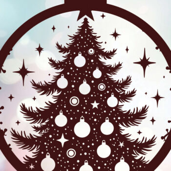 Intra απο ξύλο plywood 3mm-4mm πάχος - Σχέδιο κοπής με λέιζερ στολίδι Χριστουγεννιάτικου δέντρου Δίασταση 6x6 cm INTRAFABR-109394814 - Image 1