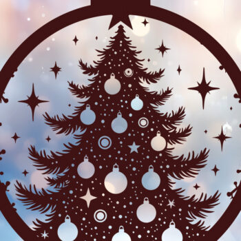 Intra απο ξύλο plywood 3mm-4mm πάχος - Σχέδιο κοπής με λέιζερ στολίδι Χριστουγεννιάτικου δέντρου Δίασταση 6x6 cm INTRAFABR-109394814 - Image 2