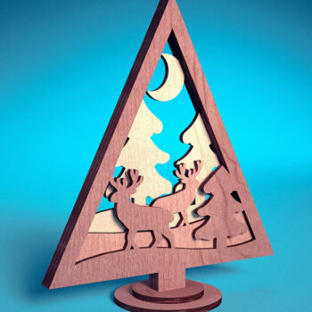 Intra απο ξύλο plywood 3mm-4mm πάχος - Στολίδι χριστουγεννιάτικου δέντρου με λέιζερ  | Δίασταση 6x6 cm INTRAFABR-72091860 - Image 1