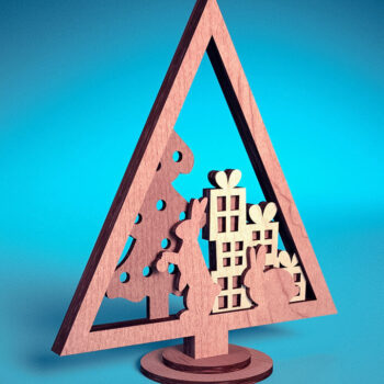 Intra απο ξύλο plywood 3mm-4mm πάχος - Στολίδι χριστουγεννιάτικου δέντρου με λέιζερ  | Δίασταση 6x6 cm INTRAFABR-72091936 - Image 1