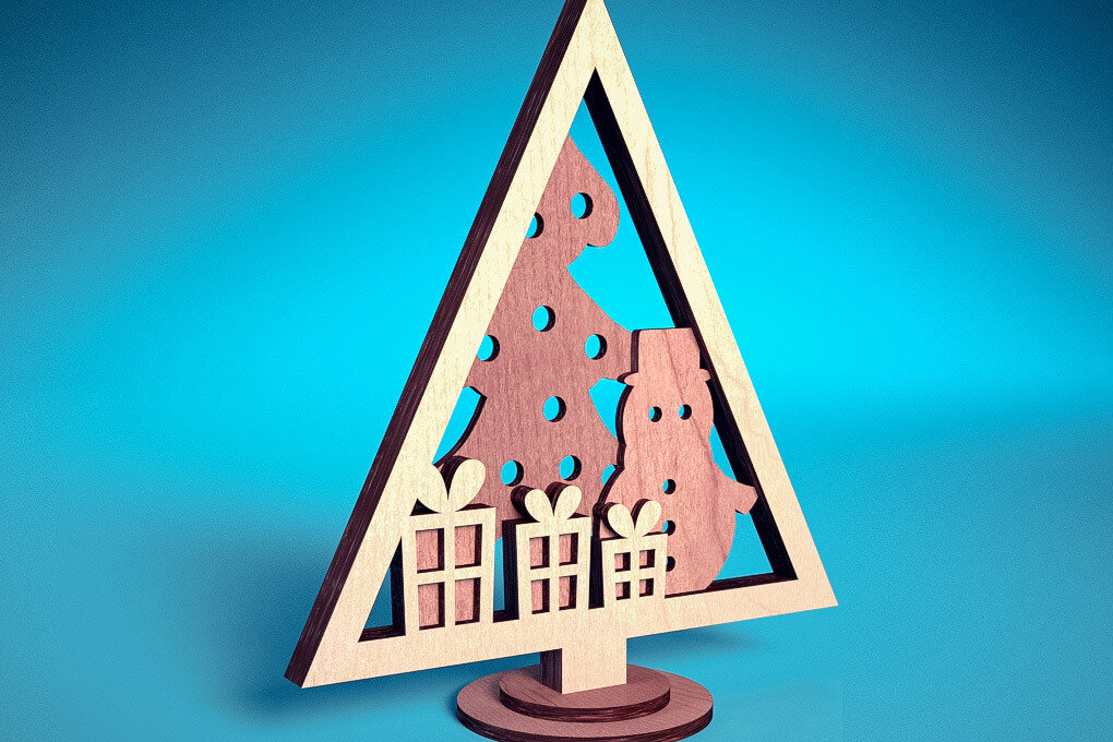 Intra απο ξύλο plywood 3mm-4mm πάχος - Στολίδι χριστουγεννιάτικου δέντρου με λέιζερ  | Δίασταση 6x6 cm INTRAFABR-72092060