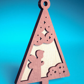 Intra απο ξύλο plywood 3mm-4mm πάχος - Στολίδι χριστουγεννιάτικου δέντρου με λέιζερ  | Δίασταση 6x6 cm INTRAFABR-72568868 - Image 10