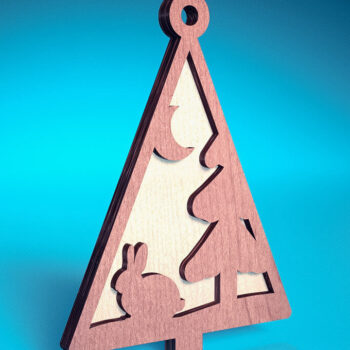 Intra απο ξύλο plywood 3mm-4mm πάχος - Στολίδι χριστουγεννιάτικου δέντρου με λέιζερ  | Δίασταση 6x6 cm INTRAFABR-72568926 - Image 1