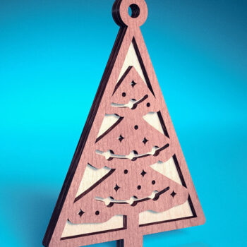 Intra απο ξύλο plywood 3mm-4mm πάχος - Στολίδι χριστουγεννιάτικου δέντρου με λέιζερ  | Δίασταση 6x6 cm INTRAFABR-72568947 - Image 1