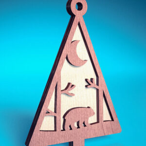 Intra απο ξύλο plywood 3mm-4mm πάχος - Στολίδι χριστουγεννιάτικου δέντρου με λέιζερ  | Δίασταση 6x6 cm INTRAFABR-72569199