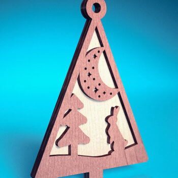 Intra απο ξύλο plywood 3mm-4mm πάχος - Στολίδι χριστουγεννιάτικου δέντρου με λέιζερ  | Δίασταση 6x6 cm INTRAFABR-72569264 - Image 1