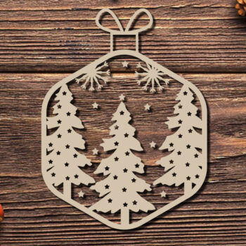 Intra απο ξύλο plywood 3mm-4mm πάχος - Στολίδι Χριστουγεννιάτικου Δέντρου με Laser Cut  Δίασταση 20x25 cm INTRAFABR-86463339 - Image 1