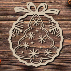 Intra απο ξύλο plywood 3mm-4mm πάχος - Στολίδι Χριστουγεννιάτικου Δέντρου με Laser Cut  Δίασταση 20x25 cm INTRAFABR-86463353