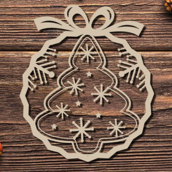 Intra απο ξύλο plywood 3mm-4mm πάχος - Στολίδι Χριστουγεννιάτικου Δέντρου με Laser Cut  Δίασταση 20x25 cm INTRAFABR-86463353 - Image 1