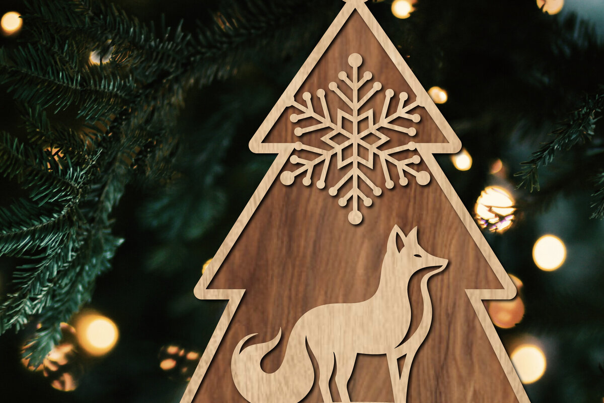 Intra απο ξύλο plywood 3mm-4mm πάχος - Στολίδι Χριστουγεννιάτικου Δέντρου με Laser Cut  Δίασταση 6x6 cm INTRAFABR-106050543